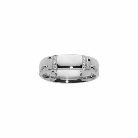 Alliance en or blanc et diamants de 0.017ct