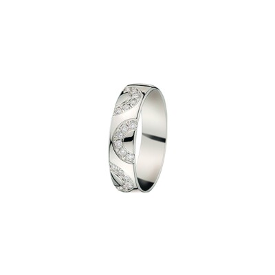 Alliance en or blanc et diamant