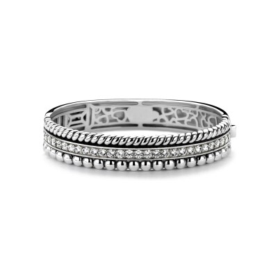 Bracelet Ti Sento en argent plaqué platine et oxyde de zirconium, taille S