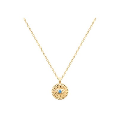 Pendentif en plaqué or et pierre synthétique