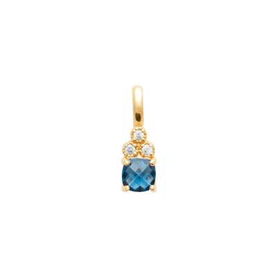 Pendentif en plaqué or, oxyde de zirconium et pierre synthétique
