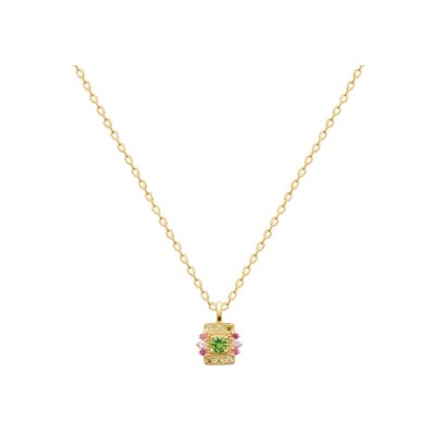 Pendentif en plaqué or et pierre synthétique