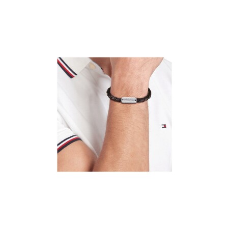 Bracelet Tommy Hilfiger en acier et cuir