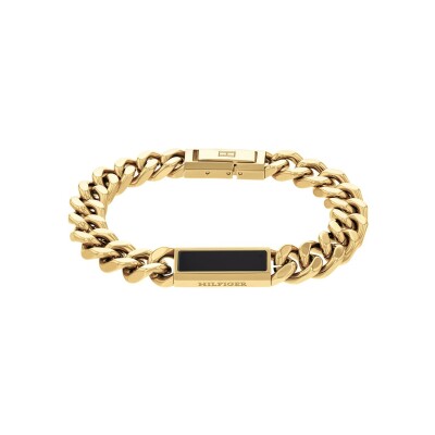 Bracelet Tommy Hilfiger en métal doré et onyx