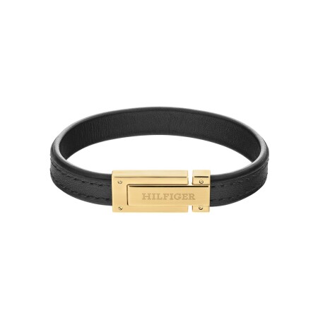 Bracelet Tommy Hilfiger en métal doré et cuir