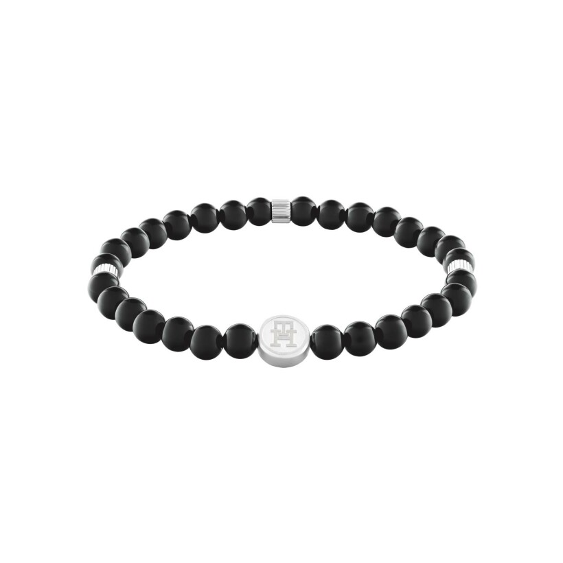 Bracelet Tommy Hilfiger en acier et onyx noir