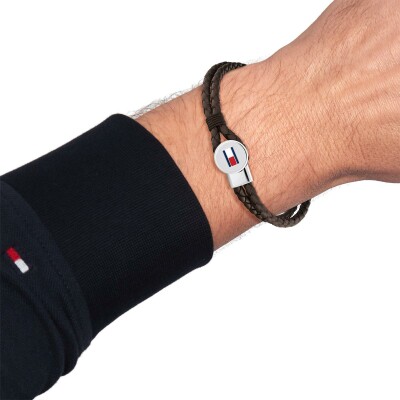 Bracelet Tommy Hilfiger en cuir et acier