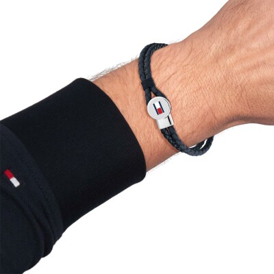 Bracelet Tommy Hilfiger en cuir et acier