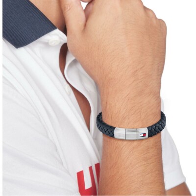 Bracelet Tommy Hilfiger en cuir et acier