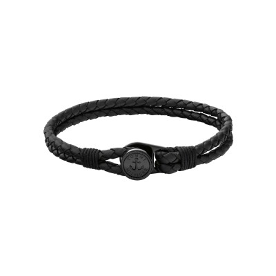 Bracelet Tommy Hilfiger en acier, cuir et coton