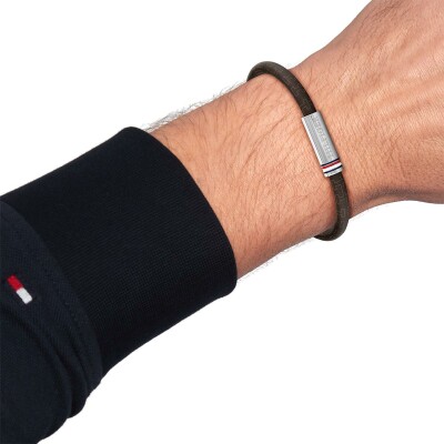 Bracelet Tommy Hilfiger en acier et corde