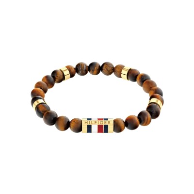 Bracelet Tommy Hilfiger en acier doré et œil de tigre