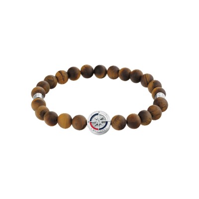 Bracelet Tommy Hilfiger en acier, corde et œil de tigre