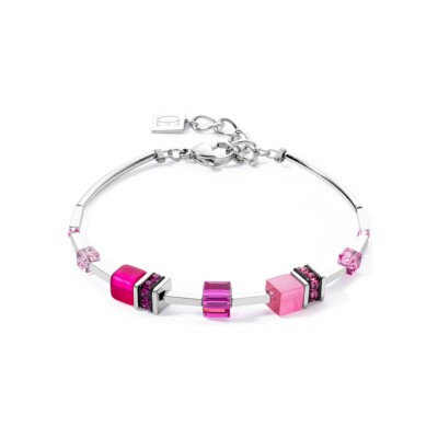 Bracelet Coeur de Lion en acier, cristaux, strass et polaris