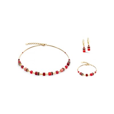 Bracelet Coeur de Lion GeoCUBE Iconic Lite en acier doré, strass et polaris