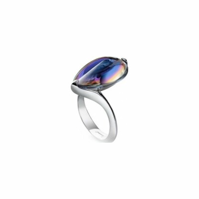 Bague Baccarat Fleurs de Psydélic en argent et cristal, taille 53