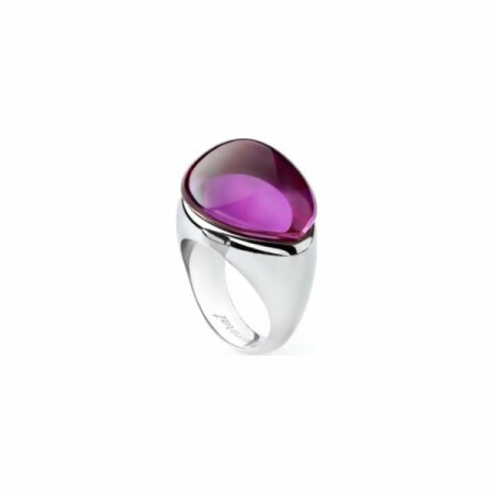 Bague Baccarat Galéa en argent et cristal pivoine, taille 51