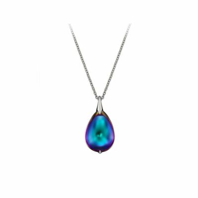 Collier Baccarat Psydélic XS en Argent et Cristal bleu