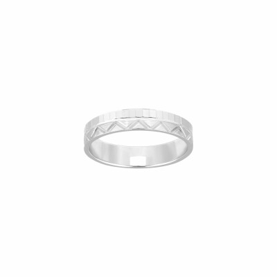 Alliance fantaisie en or blanc, 4mm