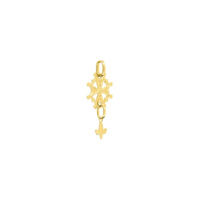 Pendentif croix huguenote en or jaune