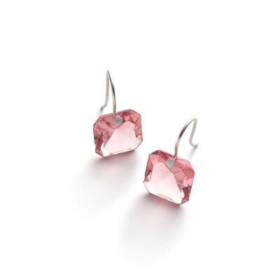 Boucles d'oreilles Baccarat par Marie-Hélène de Taillac en argent et cristal