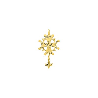 Pendentif croix huguenote en or jaune