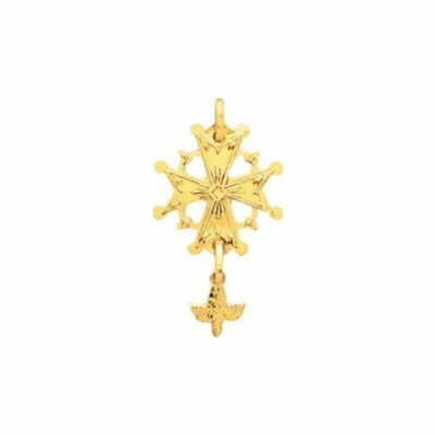 Pendentif Croix Huguenote en or jaune