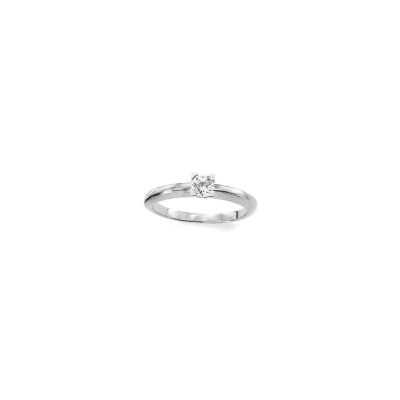 Solitaire en or blanc et diamant