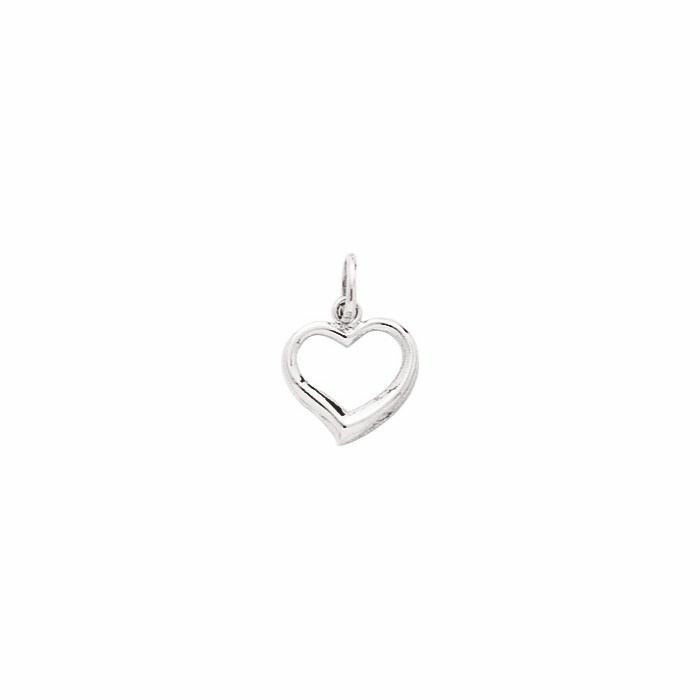 Pendentif coeur en or blanc