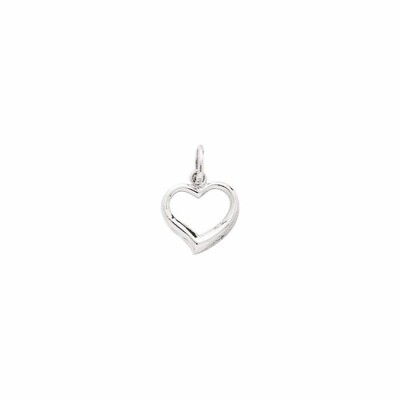 Pendentif coeur en or blanc