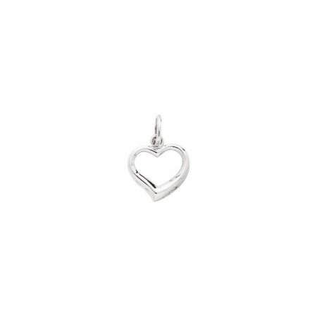 Pendentif coeur en or blanc