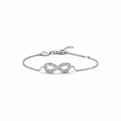 Bracelet Ti Sento en argent rhodié, signe infini