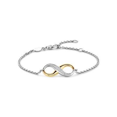Bracelet Ti Sento en argent doré et oxyde de zirconium