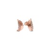 Clous d'oreilles Pandora Moments plume courbe flottante en métal doré rose