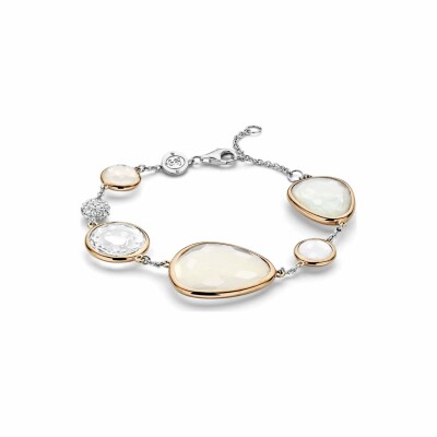 Bracelet Ti Sento en argent rhodié doré rose doublé nacre