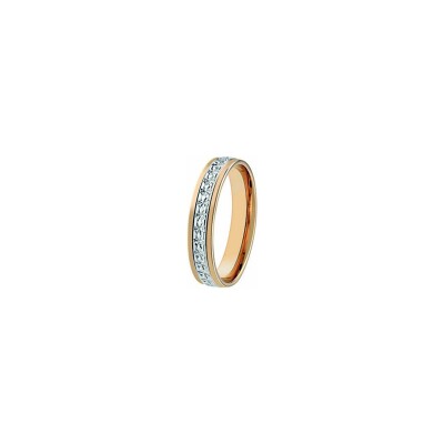 Alliance en or rose et rhodium