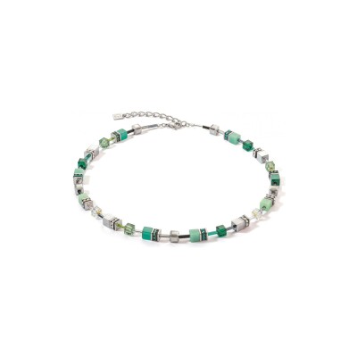 Collier Coeur de Lion GeoCUBE Iconic en acier, cristaux Swarovski, oeil de tigre et strass, hématite et verre