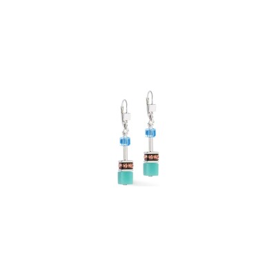 Boucles d'oreilles Coeur de Lion GeoCUBE Iconic en acier, cristaux Swarovski, strass et verre
