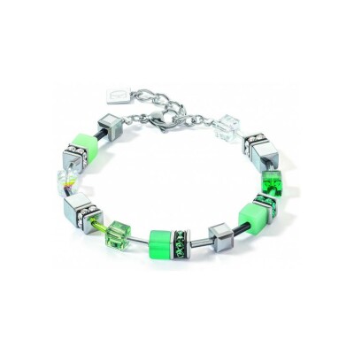 Bracelet Coeur de Lion GeoCUBE Iconic en acier, cristaux Swarovski, oeil de tigre et strass, hématite et verre