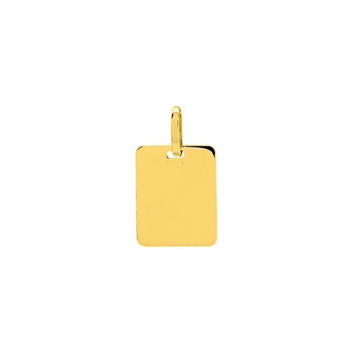 Médaille plaque rectangle en or jaune