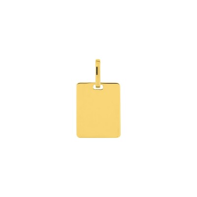 Pendentif à graver plaque rectangle en or jaune, grand modèle 