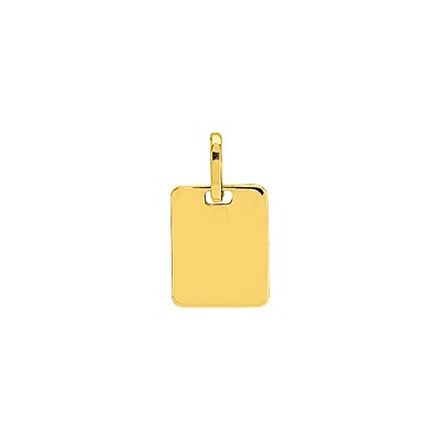 Pendentif à graver plaque rectangle arrondi en or jaune, petit modèle