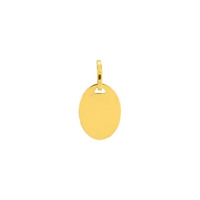 Médaille plaque ovale petit modèle en or jaune