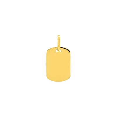 Pendentif à graver plaque tonneau en or jaune, grand modèle