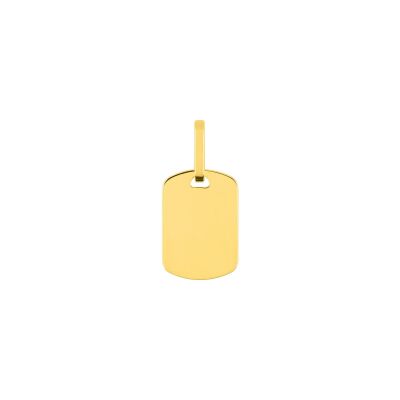 Pendentif à graver plaque tonneau en or jaune, petit modèle