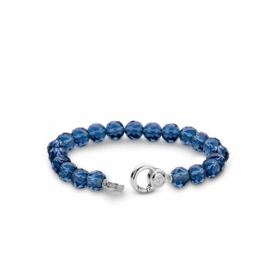 Bracelet Ti Sento en argent et perles bleues