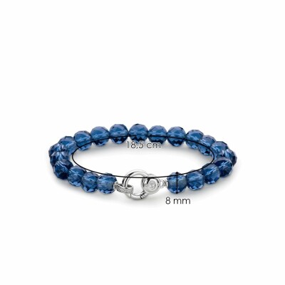 Bracelet Ti Sento en argent et perles bleues