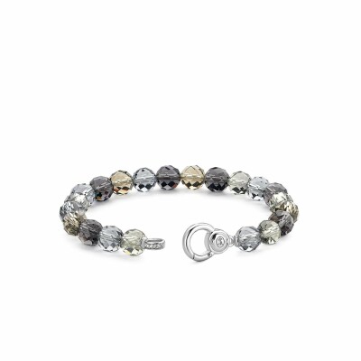 Bracelet Ti Sento en argent et pierres synthétiques gris bleu translucide