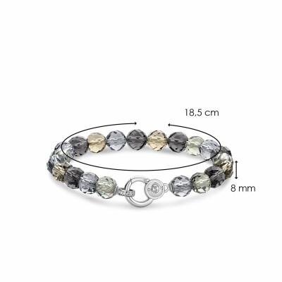 Bracelet Ti Sento en argent et pierres synthétiques gris bleu translucide