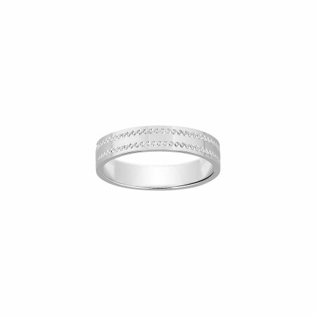 Alliance fantaisie en or blanc, 4mm